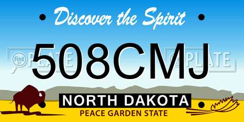 508CMJ North Dakota License Plate