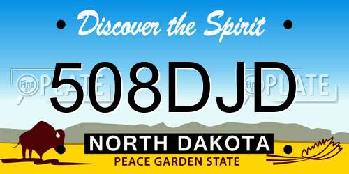 508DJD North Dakota License Plate