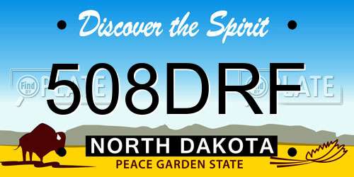 508DRF North Dakota License Plate