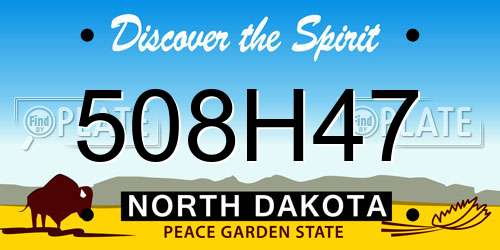 508H47 North Dakota License Plate