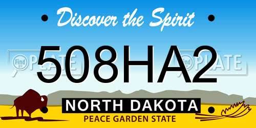 508HA2 North Dakota License Plate