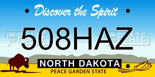 508HAZ North Dakota License Plate