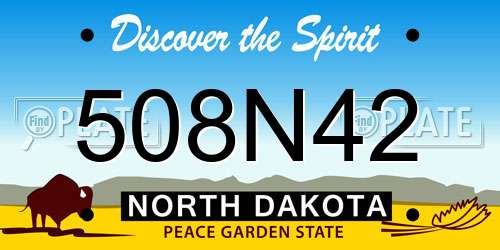 508N42 North Dakota License Plate