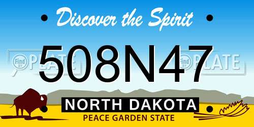508N47 North Dakota License Plate