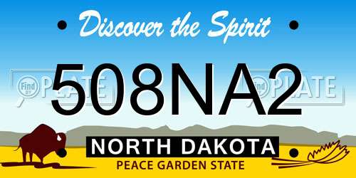 508NA2 North Dakota License Plate