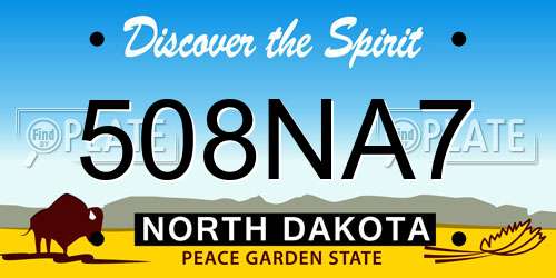 508NA7 North Dakota License Plate