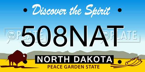 508NAT North Dakota License Plate