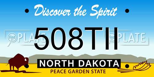 508TII North Dakota License Plate