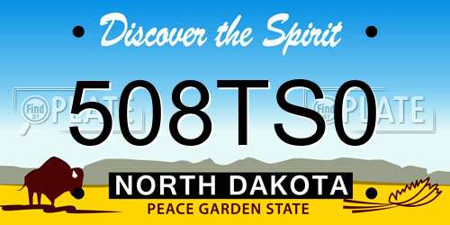 508TS0 North Dakota License Plate