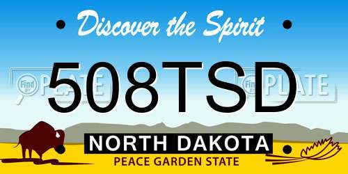 508TSD North Dakota License Plate