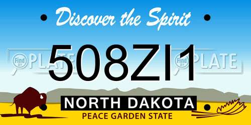 508ZI1 North Dakota License Plate