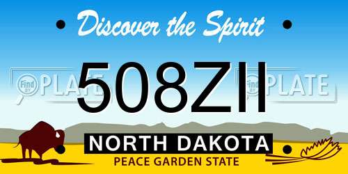 508ZII North Dakota License Plate