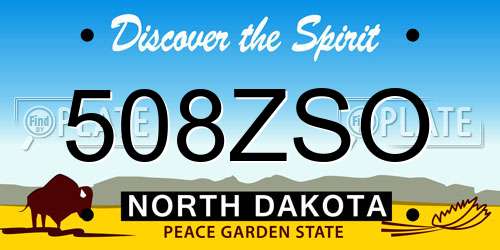 508ZSO North Dakota License Plate