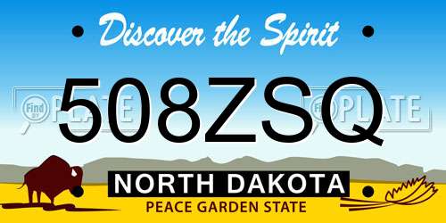 508ZSQ North Dakota License Plate
