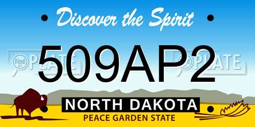 509AP2 North Dakota License Plate