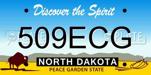 509ECG North Dakota License Plate