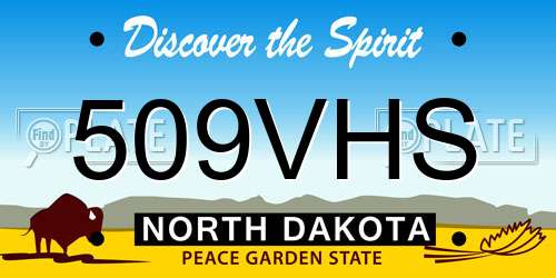 509VHS North Dakota License Plate