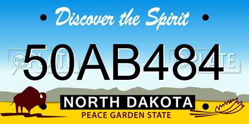 50AB484 North Dakota License Plate