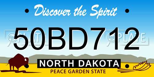 50BD712 North Dakota License Plate