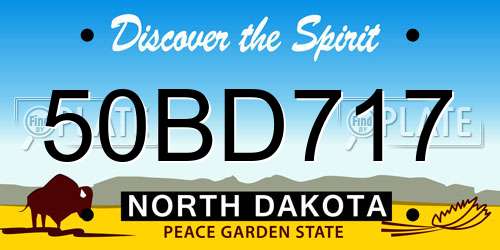50BD717 North Dakota License Plate