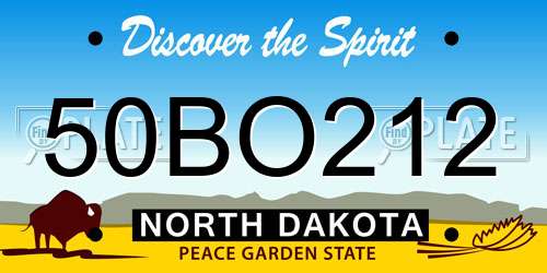 50BO212 North Dakota License Plate