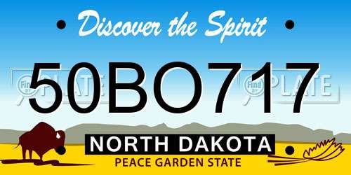 50BO717 North Dakota License Plate