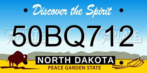 50BQ712 North Dakota License Plate