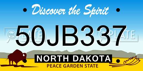 50JB337 North Dakota License Plate