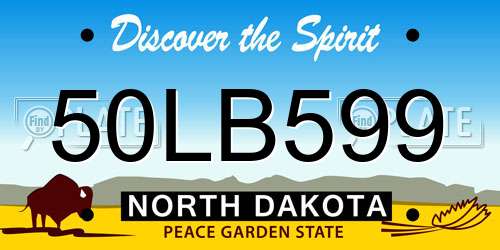 50LB599 North Dakota License Plate