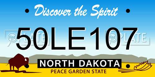 50LE107 North Dakota License Plate