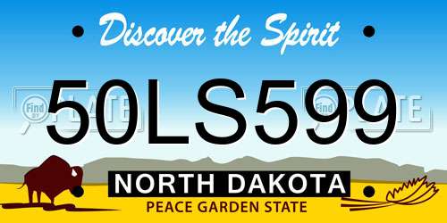 50LS599 North Dakota License Plate