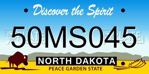 50MS045 North Dakota License Plate