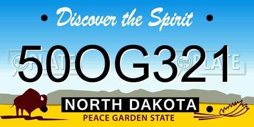 50OG321 North Dakota License Plate