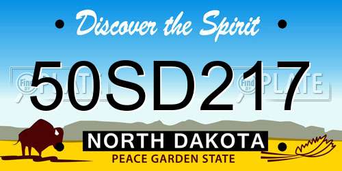 50SD217 North Dakota License Plate