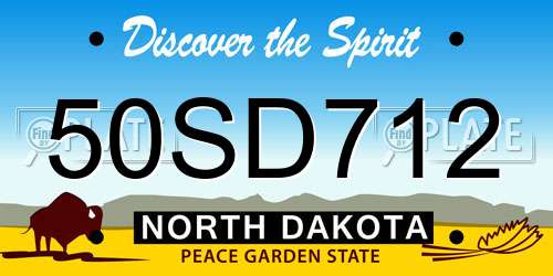 50SD712 North Dakota License Plate