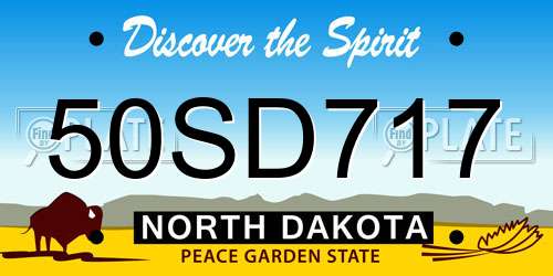 50SD717 North Dakota License Plate