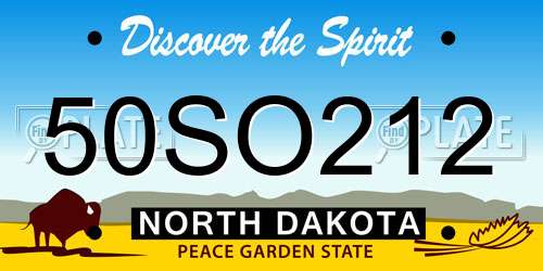 50SO212 North Dakota License Plate