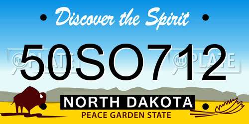 50SO712 North Dakota License Plate