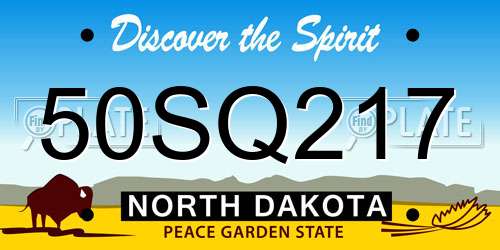 50SQ217 North Dakota License Plate
