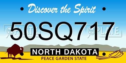 50SQ717 North Dakota License Plate