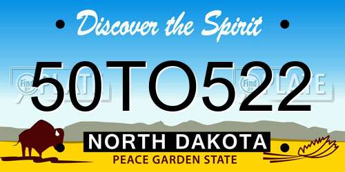 50TO522 North Dakota License Plate