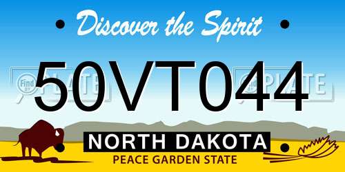 50VT044 North Dakota License Plate