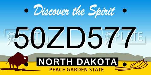 50ZD577 North Dakota License Plate