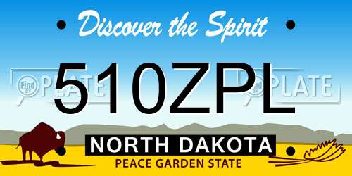 510ZPL North Dakota License Plate