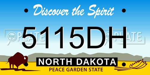 5115DH North Dakota License Plate