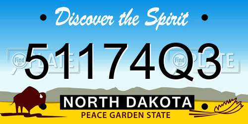 51174Q3 North Dakota License Plate