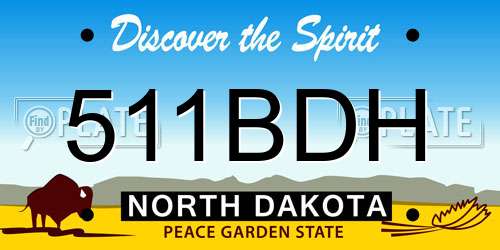 511BDH North Dakota License Plate