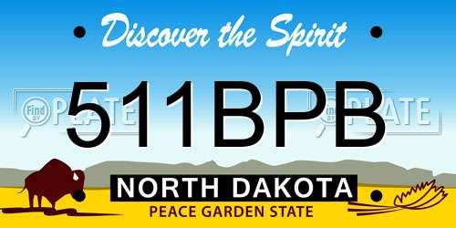 511BPB North Dakota License Plate