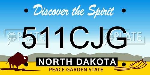 511CJG North Dakota License Plate
