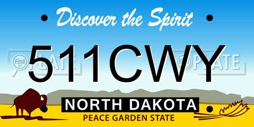511CWY North Dakota License Plate
